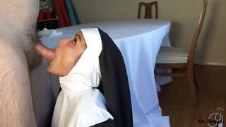 Giving a Nun a Facial for Halloween