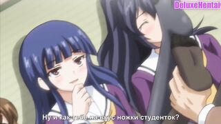 Uncensored Anime Anime Uncensored three Schoolgirls and Teacher have an Group Sex