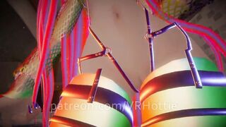 Bdsm Raver Nipple Piercings Humps Ride with Bone in the Pool POV