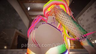 Bdsm Raver Nipple Piercings Humps Ride with Bone in the Pool POV