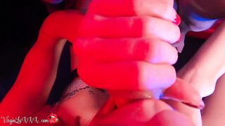 Cute Blonde enjoying Gf's Long Penis - Amateur Movie