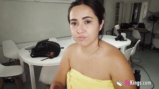 Prude-looking Andrea becomes a COMPLETE SLUT!!!