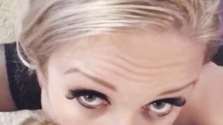 Dazzling Blonde Gives A Sloppy Blowjob And Swallows Loads Of Cum