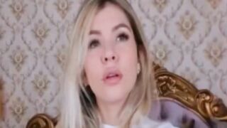 Gorgeous Blonde Slobbers On A Big Dildo Before Fucking Her Pussy