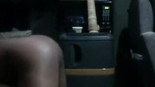 Big Black Cock Bareback in a Truck Rig
