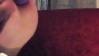 Crossdresser Takes on a Huge Dildo