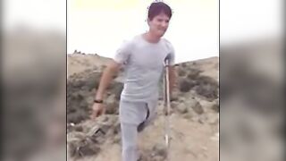 Hunk with a Big Bulge Outdoors