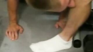 Big Cock Worships Amateur's Socked Feet