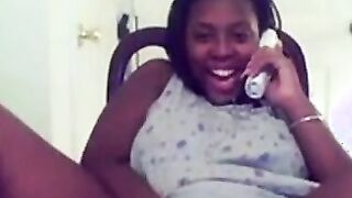 Ebony Amateur Masturbates Solo on Webcam