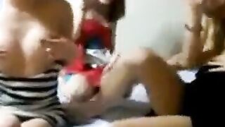 Korean Girls Drinking and Showing Off Their Assets