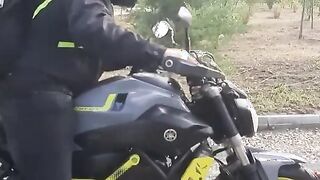 A Client Gives A Massage With His Motorcycle Until He Ejaculates, Sperm On The Front