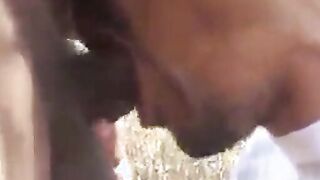 Black Guy Sucks Old Man's Cock Outdoors