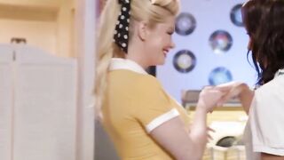 Ebony lesbian ass licking cafe attendant