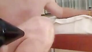 Fisting my gaping asshole with a big sex toy