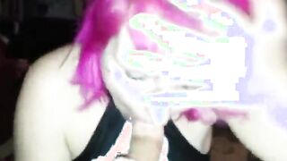 Amateur Pink-Haired Sloppy Deep Throat