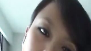 Asian Amateur Loves Big White Cock - Blowjob & Ride