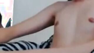 Twink Masturbates and Gets a Cum Tribute