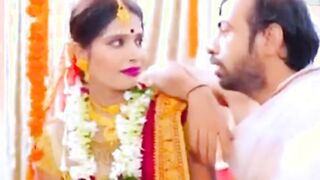Indian New bride Bhabhi fucked by her ex-boyfriend in front of her husband Threesome