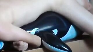 Twink Humping and Cumming on Penguin Inflatable Sex Toy 2