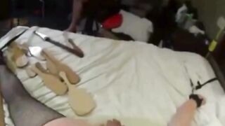 Whole Bunch Of Paddles Hitting Fat Ass