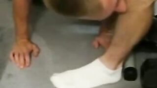 Big Cock Worships Amateur's Socked Feet 2