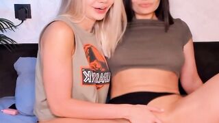 Blonde Babe Fingering Lesbian Friend's Pussy