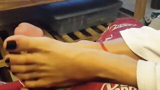 Asian Amateur Footjob POV