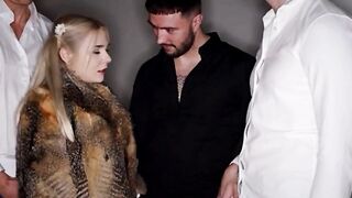 HARD GANGBANG! Blonde Teen Rookie Wants To Try Three Cocks At Once. Anal, DP, Squirt