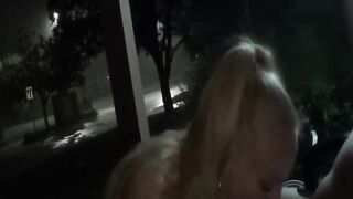 MILF Gives Outdoor Blowjob During a Thunderstorm