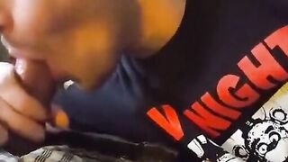 Big-Cock Blowjob and Handjob on the Couch