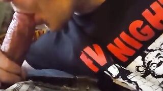 Big-Cock Blowjob and Handjob on the Couch
