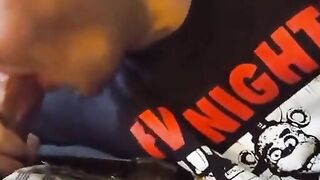 Big-Cock Blowjob and Handjob on the Couch