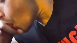Big-Cock Blowjob and Handjob on the Couch