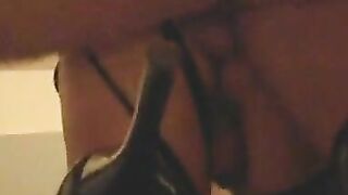 Bareback Threesome with Daddy and Crossdresser Vanessa