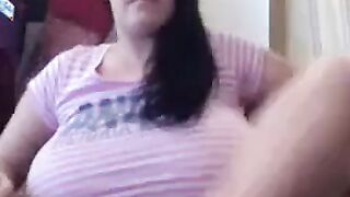 Big-Titted Cam Girl Flashes Her Assets