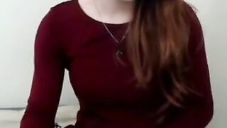 Redhead Crossdresser Sprays Sperm On Webcam