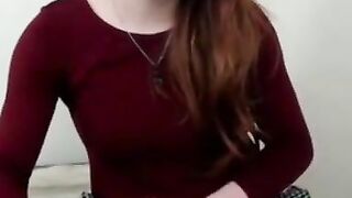 Redhead Crossdresser Sprays Sperm On Webcam