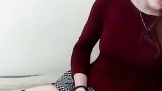Redhead Crossdresser Sprays Sperm On Webcam