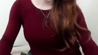Redhead Crossdresser Sprays Sperm On Webcam