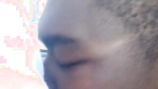 Chubby Gay Interracial Blowjob in Public