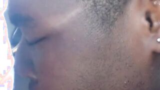 Chubby Gay Interracial Blowjob in Public