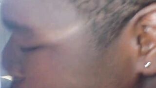 Chubby Gay Interracial Blowjob in Public