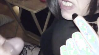 Crossdresser Eve Blows a Big Cock