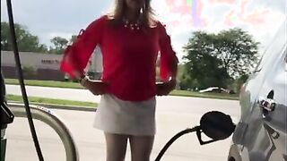 Crossdresser Fun at the Gas Station