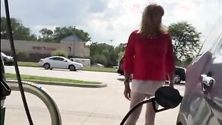 Crossdresser Fun at the Gas Station