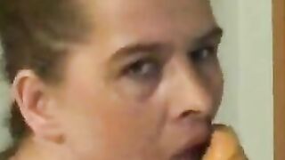 German BBW Iris Von Hayden Rides an Inflatable Dildo