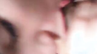 Blonde Blowjob in a Car Swallows Cum