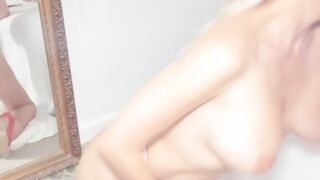 Nerdy Blonde Babe Stroking and Sucking Dick