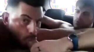 Latino Gay Couple's Steamy Car Blowjob