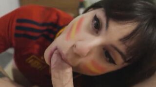 Pamsnusnu me relaja durante el partido del Mundial de fútbol 2